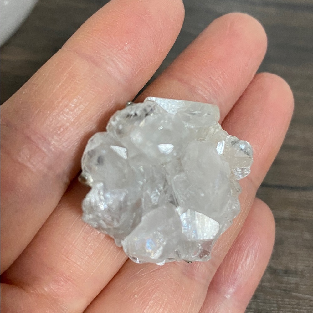 Apophyllite Crystal Cluster Statement Ring - image 7